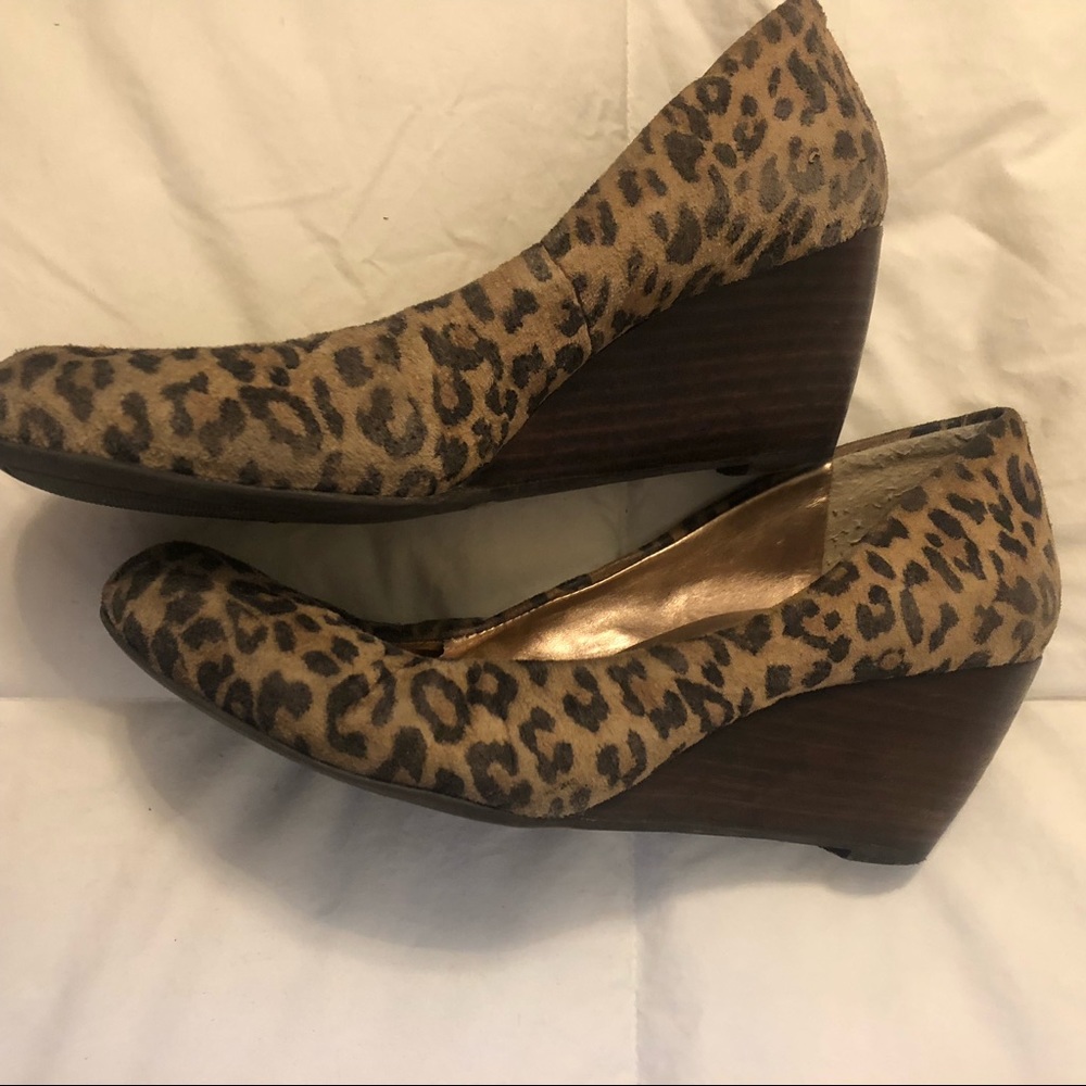 Sole Society Leopard Wedges 6.5